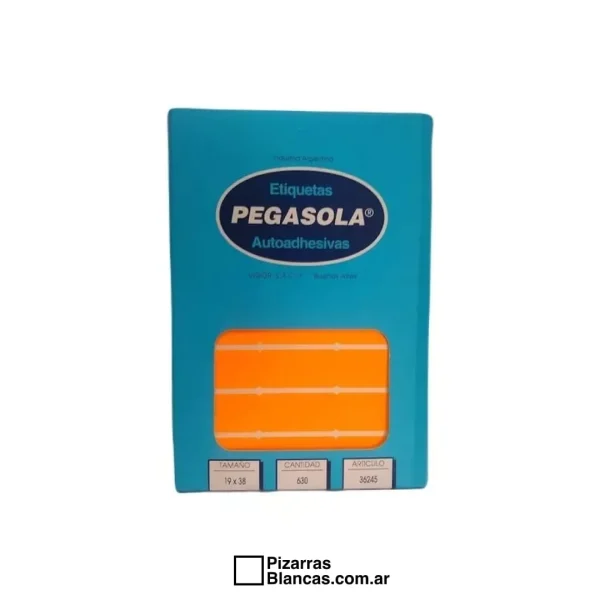 ETIQUETA PEGASOLA FLUO NARANJA