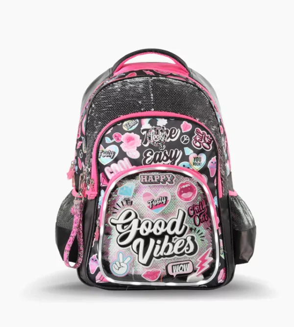 MOCHILA FOOTY ESPALDA 18 2123 CON LUZ GOOD VIBES