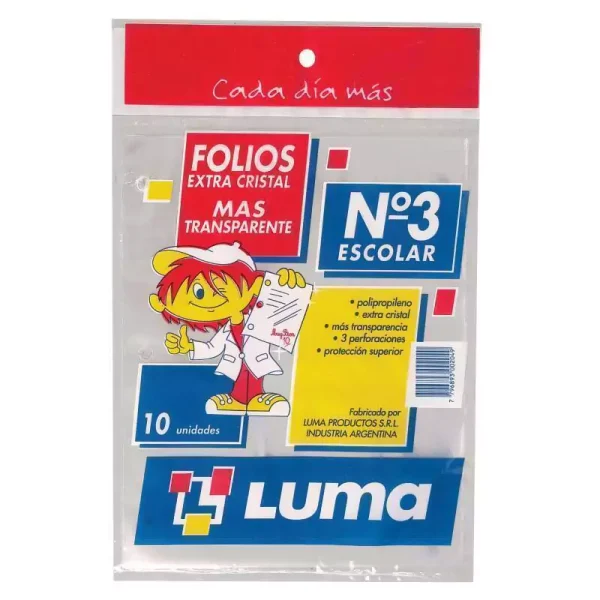 FOLIO LUMA ESCOLAR PP X 10