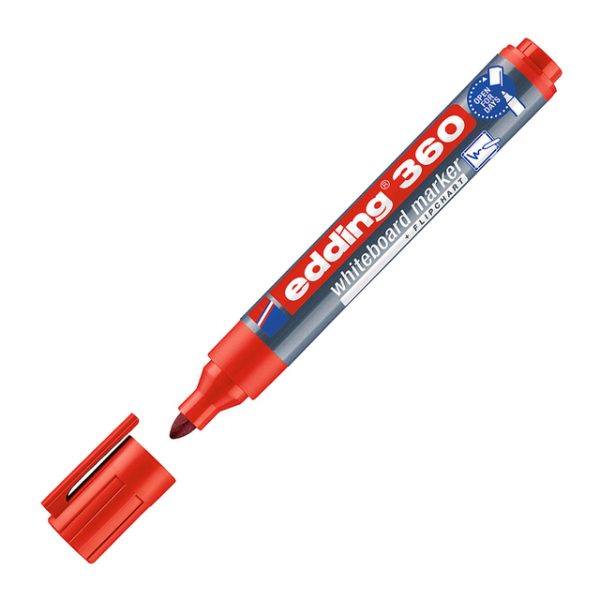 MARCADOR EDDING 360 ROJO RECARGABLE P / PIZARRA