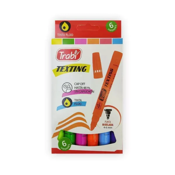 RESALTADOR TRABI FLUO FINO X 6