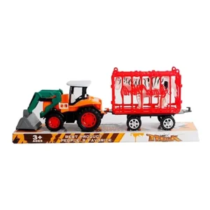 TRACTOR CON ACOPLADO Y ANIMALES