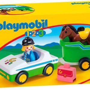 PLAYMOBIL AUTO CON CABALLO CARRERAS