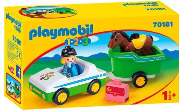 PLAYMOBIL AUTO CON CABALLO CARRERAS
