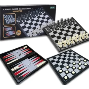 JUEGO DE MESA AJEDREZ/DAMAS/BACKGAMON MAGNETICO