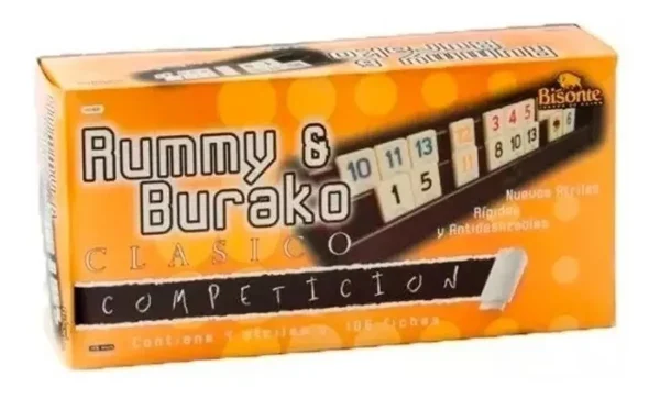 JUEGO DE MESA RUMMY Y BURAKO CLASICO BISONTE